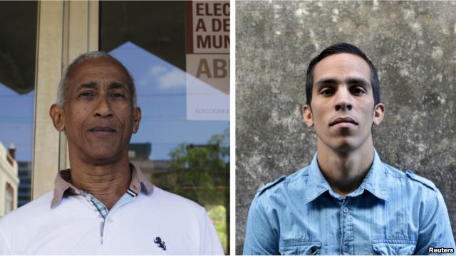 Foto: Hildebrando Chaviano Montes (izq.), y Yuniel Lopez O' Farril etiquetados como "contarevolicionarios" por la autoridad electoral cubana / Foto reuters