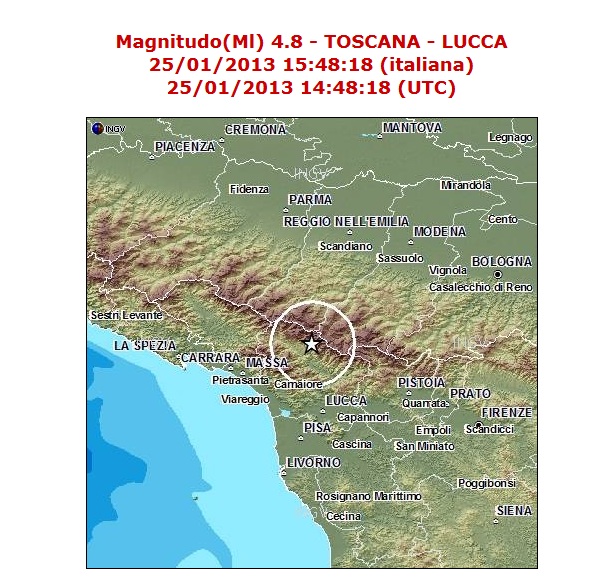 Sismo de 4,8 grados en la escala de Richter sacude el norte de Italia