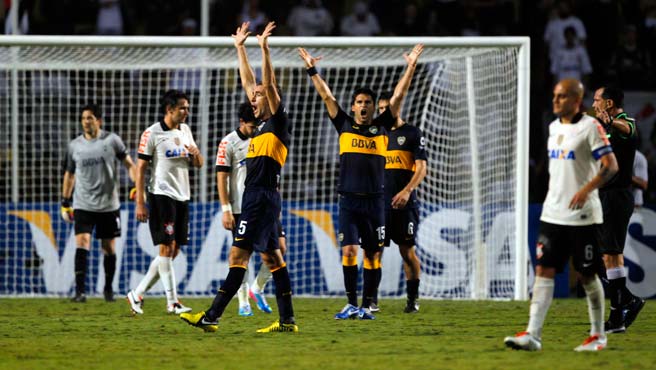 Riquelme metió a Boca en cuartos de final de la Copa Libertadores