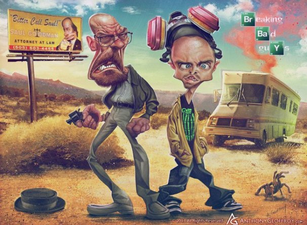 Alucinantes ilustraciones con los personajes de Breaking Bad