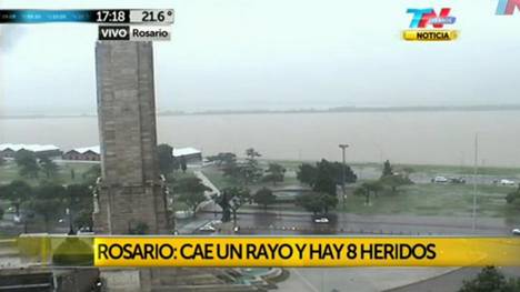 Ocho heridos por caída de un rayo en la ciudad argentina de Rosario