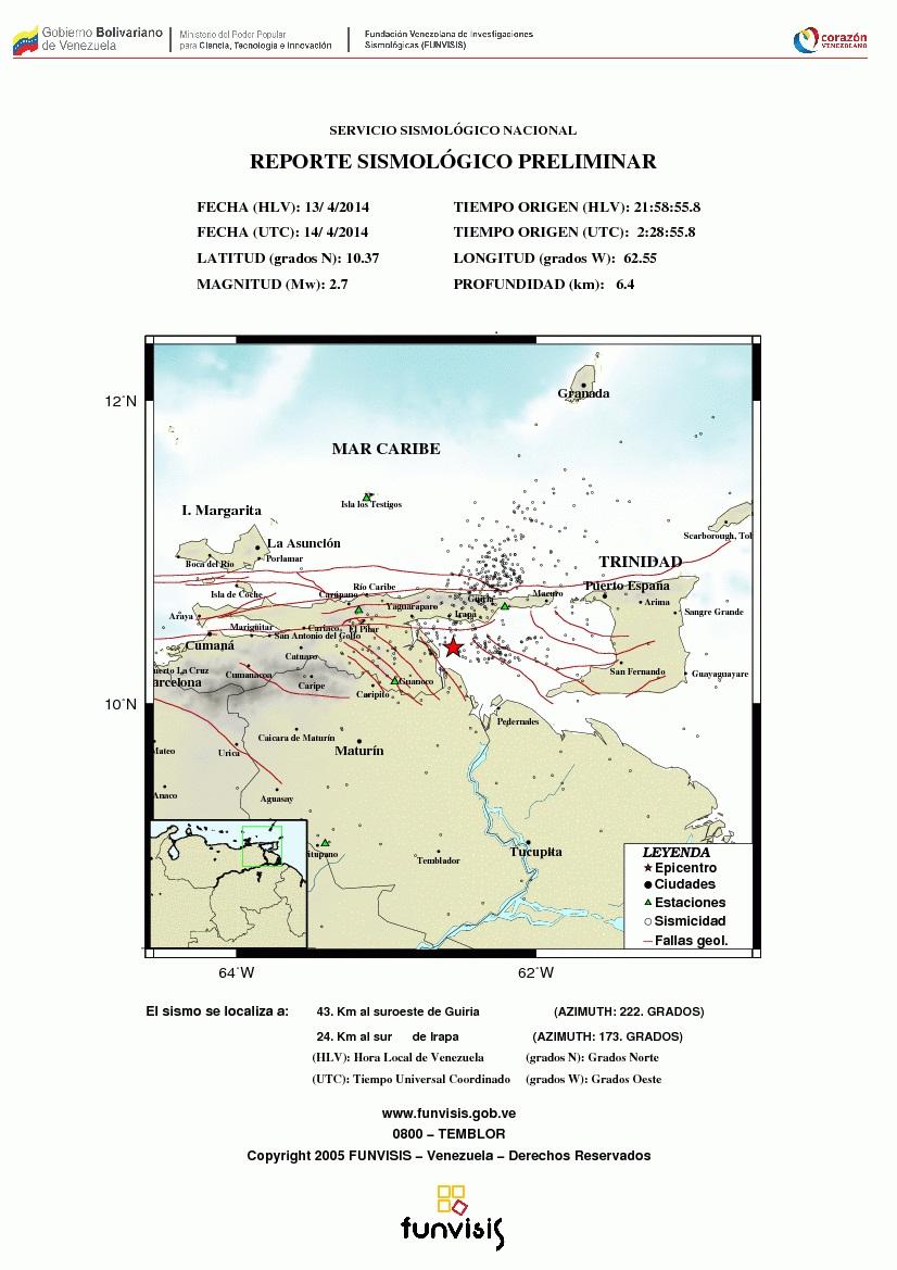 Tembló en Güiria