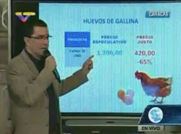 Arreaza: Precio justo del cartón de 30 huevos será 420 bolívares (Video)