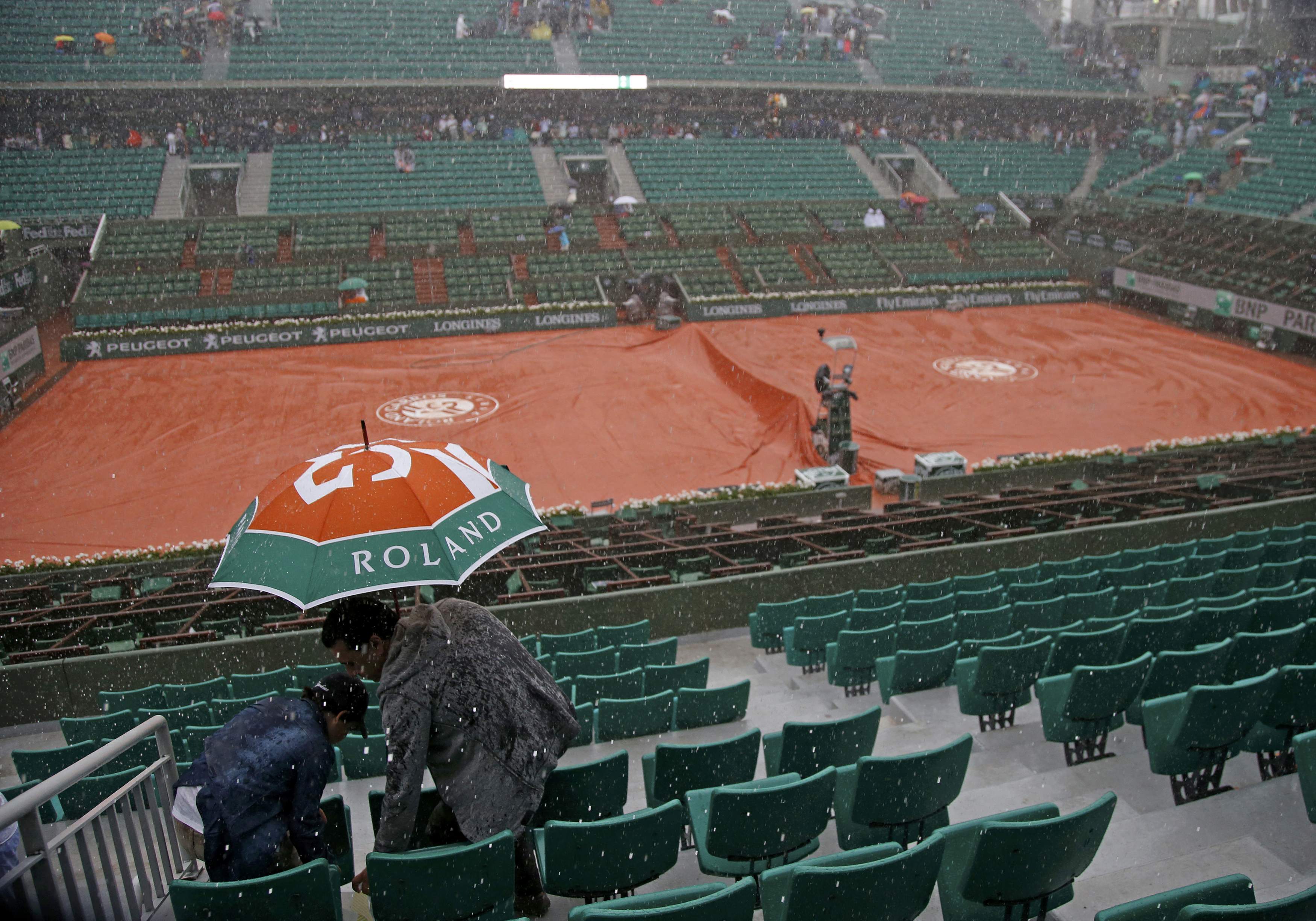 Anulan la jornada de Roland Garros a causa de la lluvia