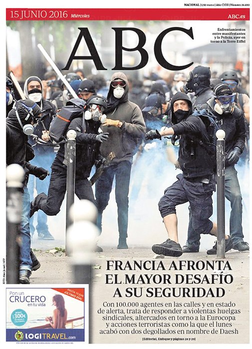 Portadas de la prensa internacional de este miércoles 15 de junio de 2016