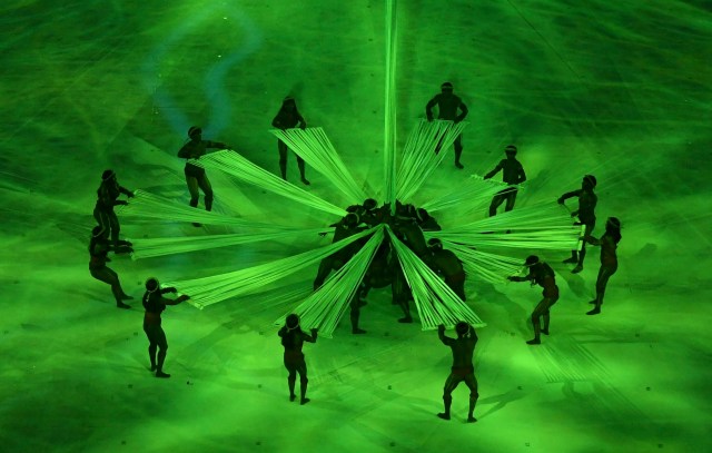 2016 Rio Olympics - Opening ceremony - Maracana - Rio de Janeiro, Brazil - 05/08/2016. Performers take part in the opening ceremony.  REUTERS/Richard Heathcote/Pool  FOR EDITORIAL USE ONLY. NOT FOR SALE FOR MARKETING OR ADVERTISING CAMPAIGNS.