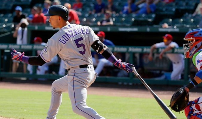 CarGo comandó el bateo de los Rockies en victoria sobre Rangers