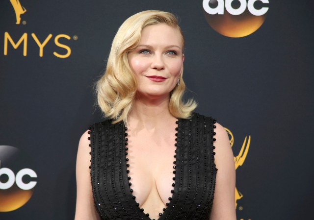 Actress Kirsten Dunst from the FX Network's series "Fargo" arrives at the 68th Primetime Emmy Awards in Los Angeles, California