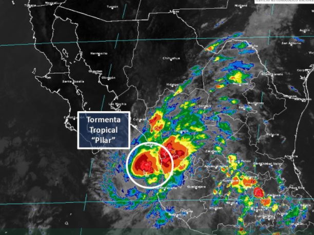 Tormenta tropical Pilar genera lluvias en el noroeste de México