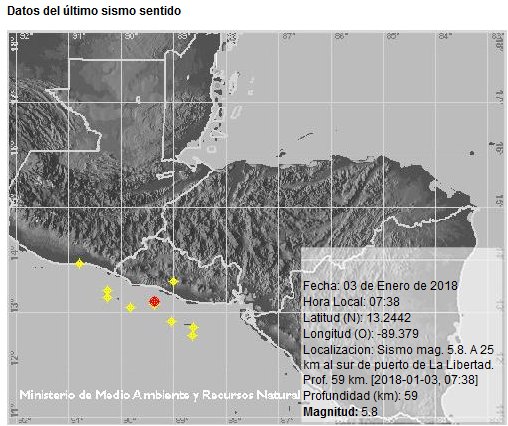 Sismo de magnitud 5.8 sacudió El Salvador, descartan amenaza de tsunami