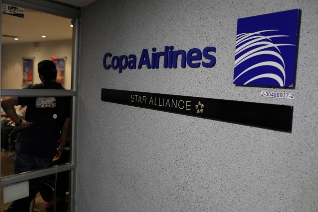 The logo of Copa Airlines is seen at its headquarters in Caracas, Venezuela April 6, 2018. REUTERS/Marco Bello