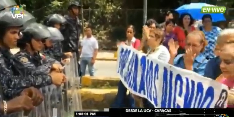 PNB y GNB obstaculizan movilización del sector universitario en la UCV #1Oct