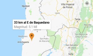 Temblor de magnitud 5 sacude la región chilena de Antofagasta