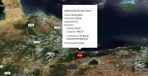 Sismo de magnitud 3.1 en Valencia
