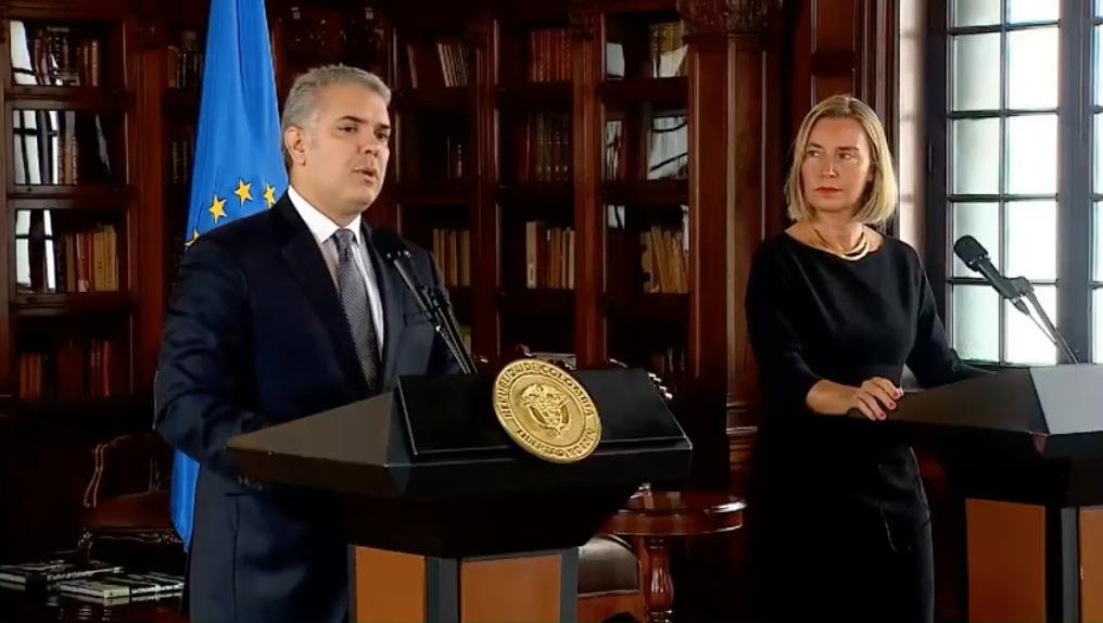 Venezuela y el narcoterrorismo fueron parte de la agenda en la reunión Duque-Mogherini