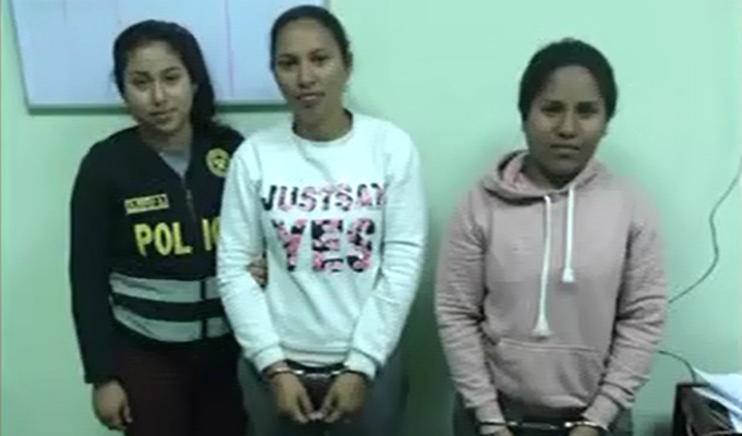 Venezolanas fueron capturadas en Perú por comercializar droga en cajas de chucherías