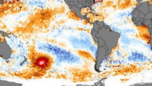 Una “mancha de agua caliente” del tamaño de Venezuela se mueve a Sudamérica desde el Pacífico