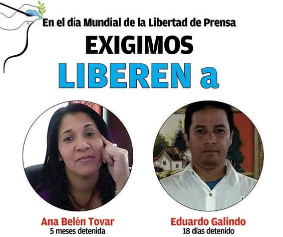 En el Día Mundial de la Libertad de Prensa, CNP exige liberación de Ana Belén Tovar y Eduardo Galindo 
