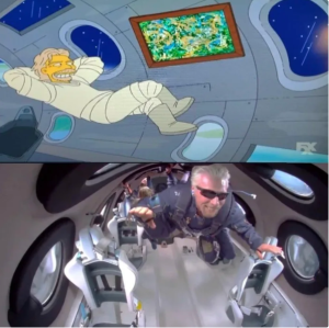 Los Simpson predijeron que Richard Branson viajaría al espacio primero que Jeff Bezos