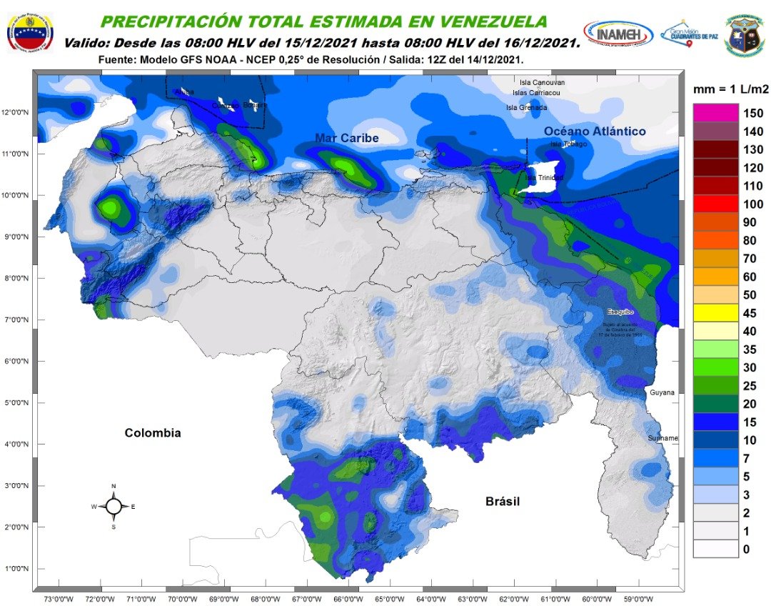 Nubosidad, precipitaciones y fuertes marejadas: el pronóstico de Inameh para este #15Dic