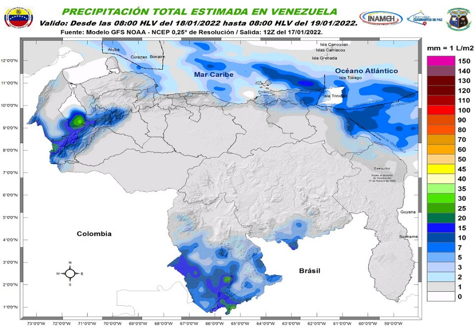 Nubosidad y descargas eléctricas: el pronóstico de Inameh para este #18Ene