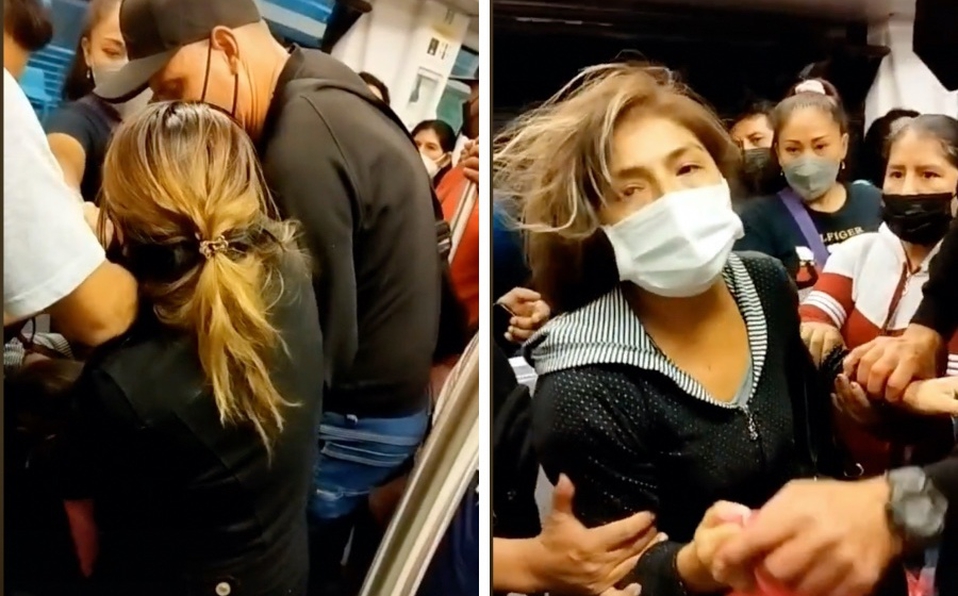 VIRAL: Encontró a su esposo con la amante en el metro de Perú y desataron una pelea (VIDEO)