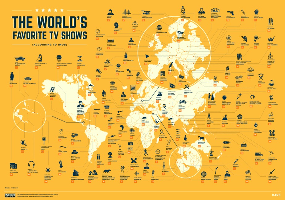 El mapa que muestra la mejor serie de televisión de cada país del mundo: ¿Sabes cuál es la de Venezuela?