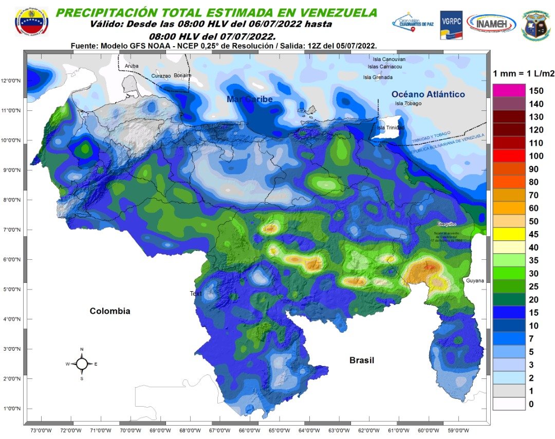 Inameh prevé descargas eléctricas en algunos estados de Venezuela #6Jul