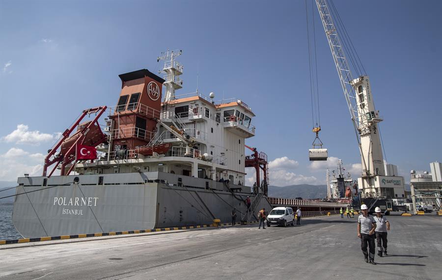 El primer buque con cereal ucraniano llega a su destino, Turquía