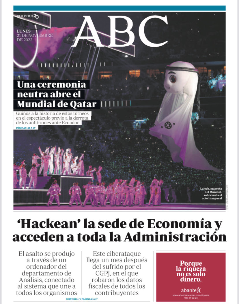 Portadas de la prensa internacional de este lunes 21 de noviembre de 2022