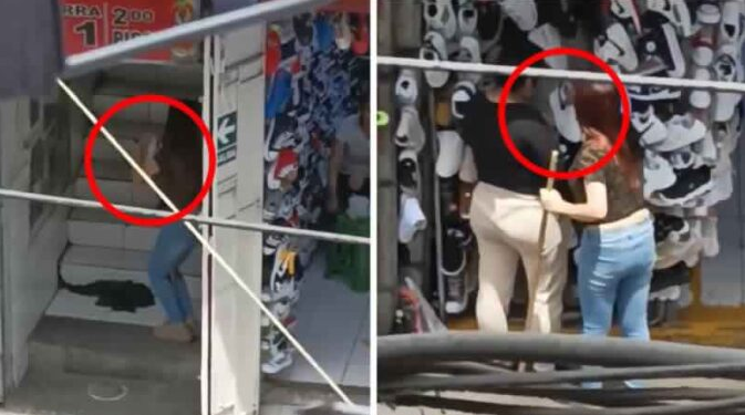 Lo que tú no ves: Vendedora pillada estirando unos zapatos a las malas para cerrar la venta (VIDEO)