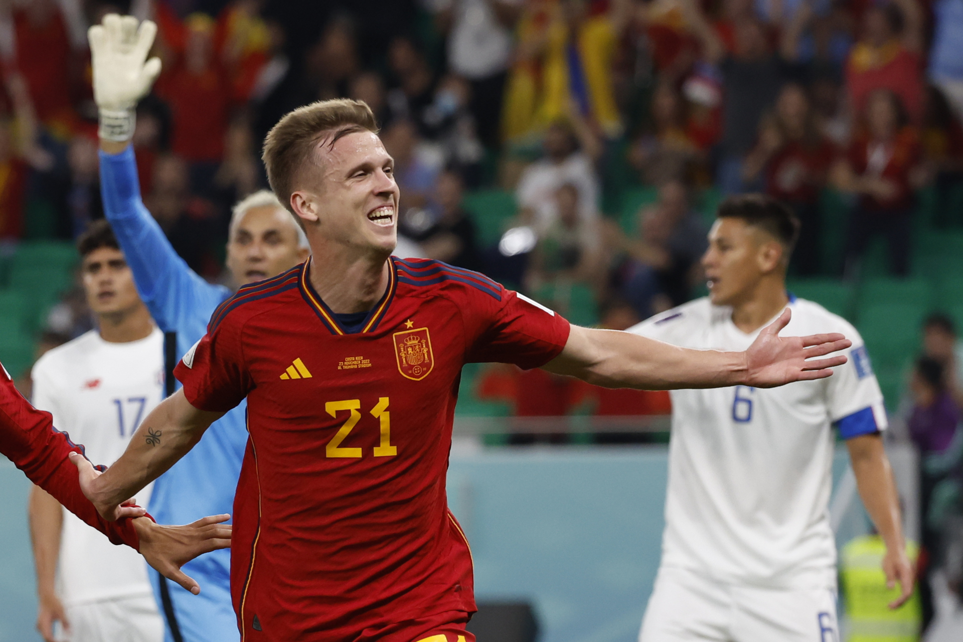 Dani Olmo fue el autor del tanto 100 de España en los Mundiales