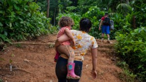 Venezolanos rescataron a una madre que sufrió un esguince en la selva del Darién (VIDEO)