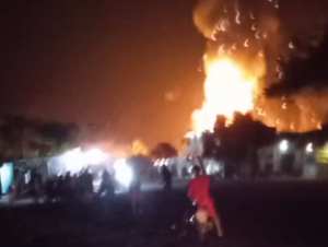 Reportan incendio en depósito de bombonas en el municipio García de Hevia en Táchira (VIDEO)