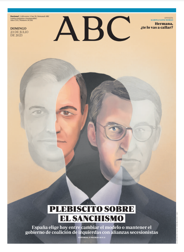 Portadas de la prensa española previo a las elecciones generales del #23Jul