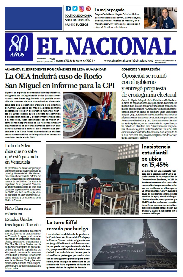 Portadas de este martes 20 de febrero de 2024