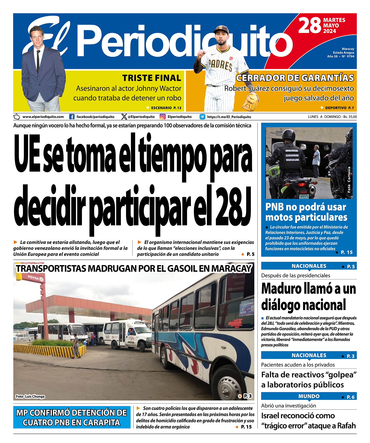 Portadas de este martes 28 de mayo de 2024