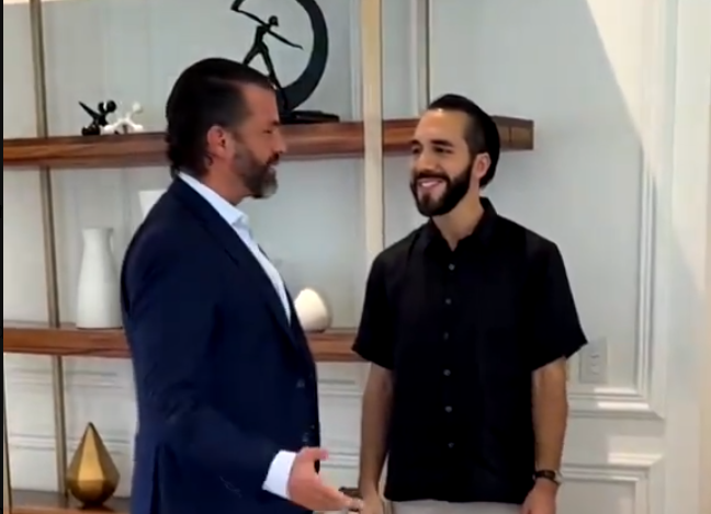 Nayib Bukele recibió a Donald Trump Jr que participó en investidura en El Salvador (VIDEO)