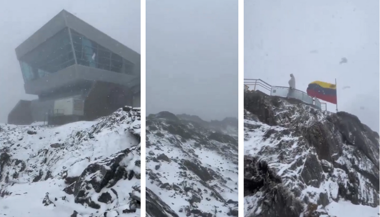 Hermosa nevada sorprendió a los visitantes de la estación Pico Espejo en el teleférico de Mérida este #21Jun (Video)