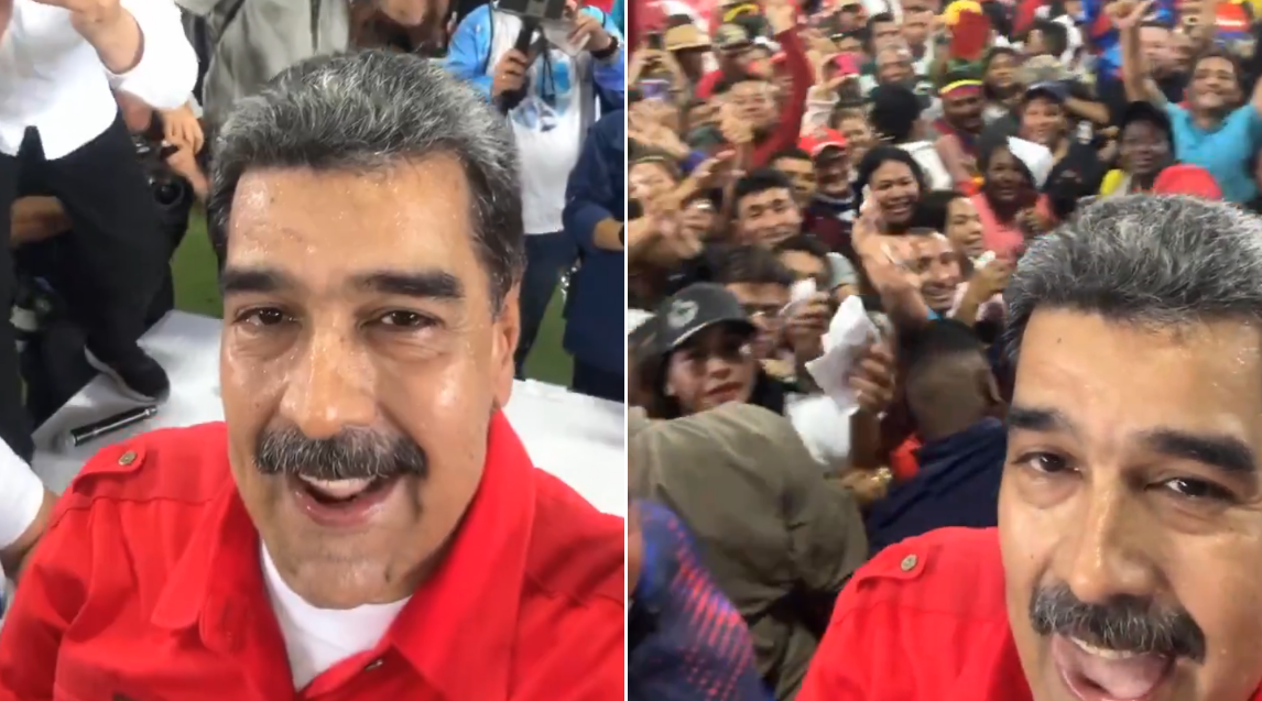 El SELFIE de Maduro bañado en sudor y con la lengua afuera que NO te recomendamos ver