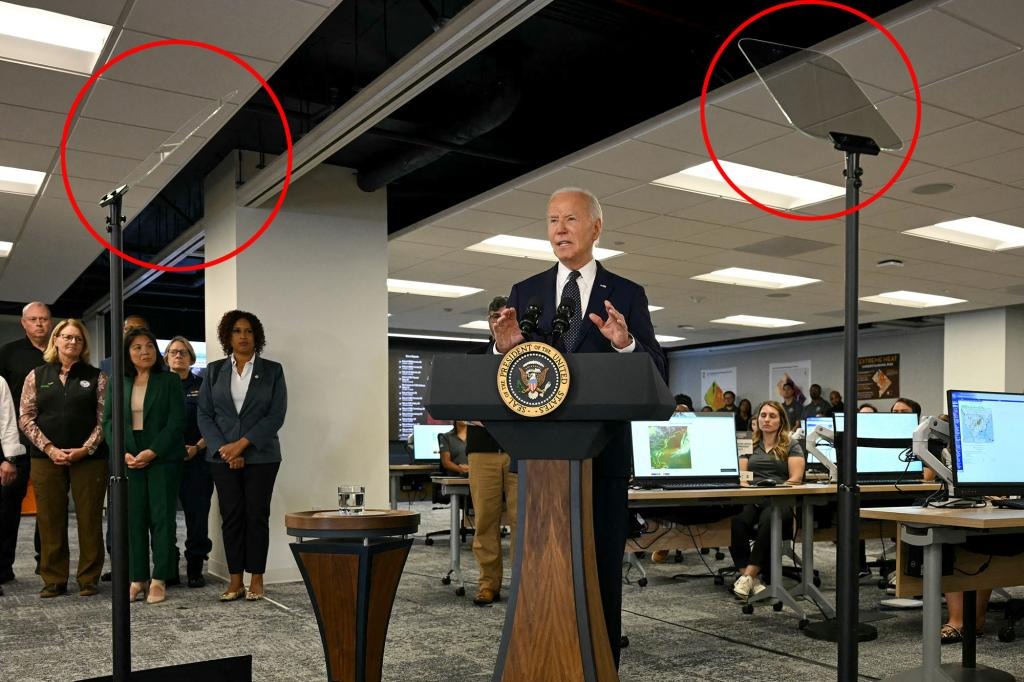 Biden volvió a recurrir al teleprompter y evitó las preguntas de la prensa en su más reciente declaración