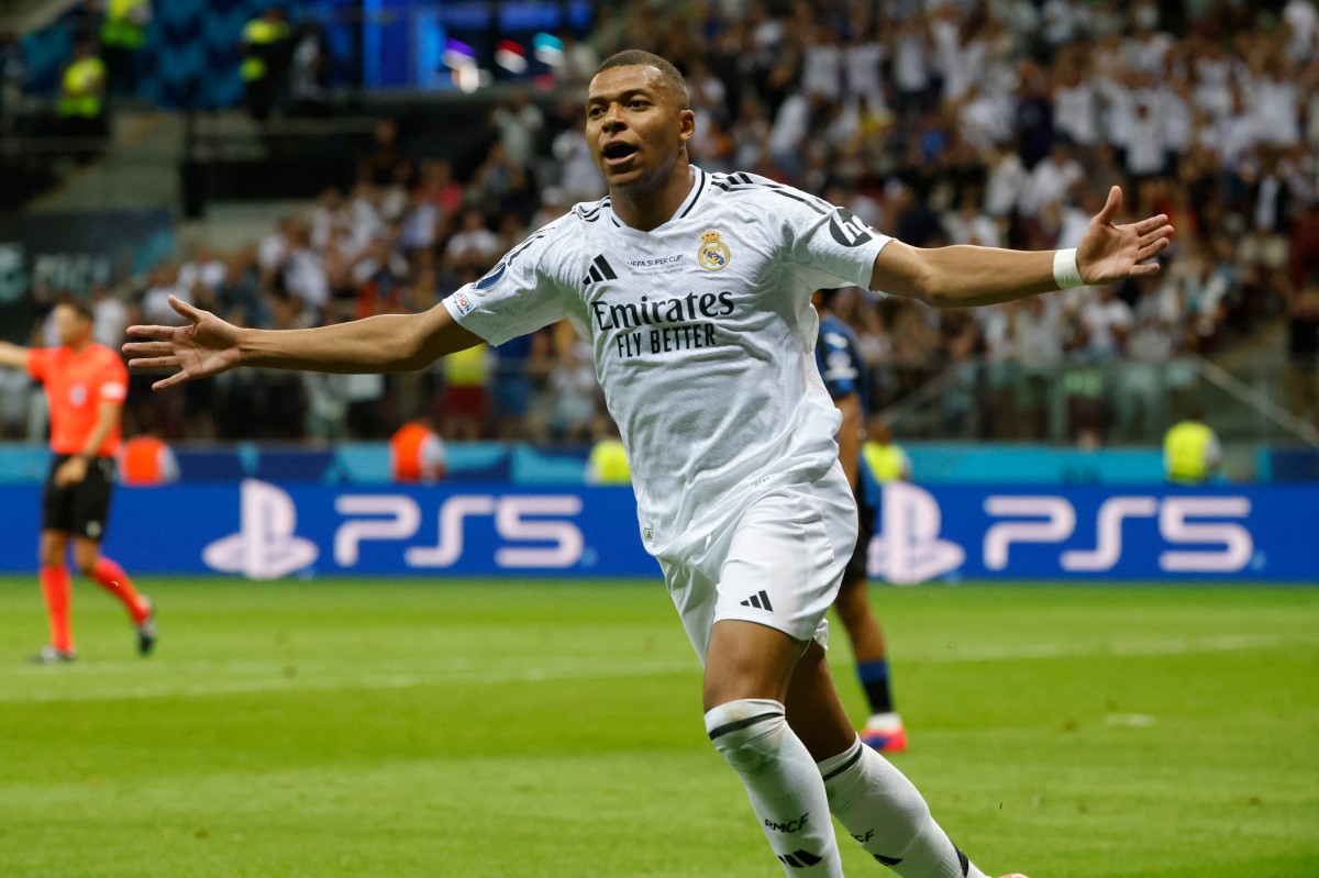 Mbappé marca su primer gol con Real Madrid en la Supercopa de Europa (VIDEO)